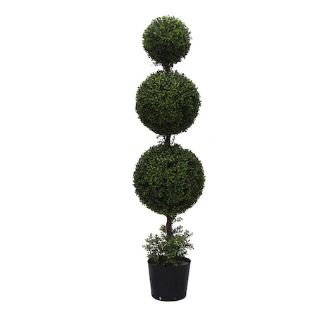 Vickerman UV Boxwood Triple Ball Everyday Topiary with Pot - 5 ft. TP170760